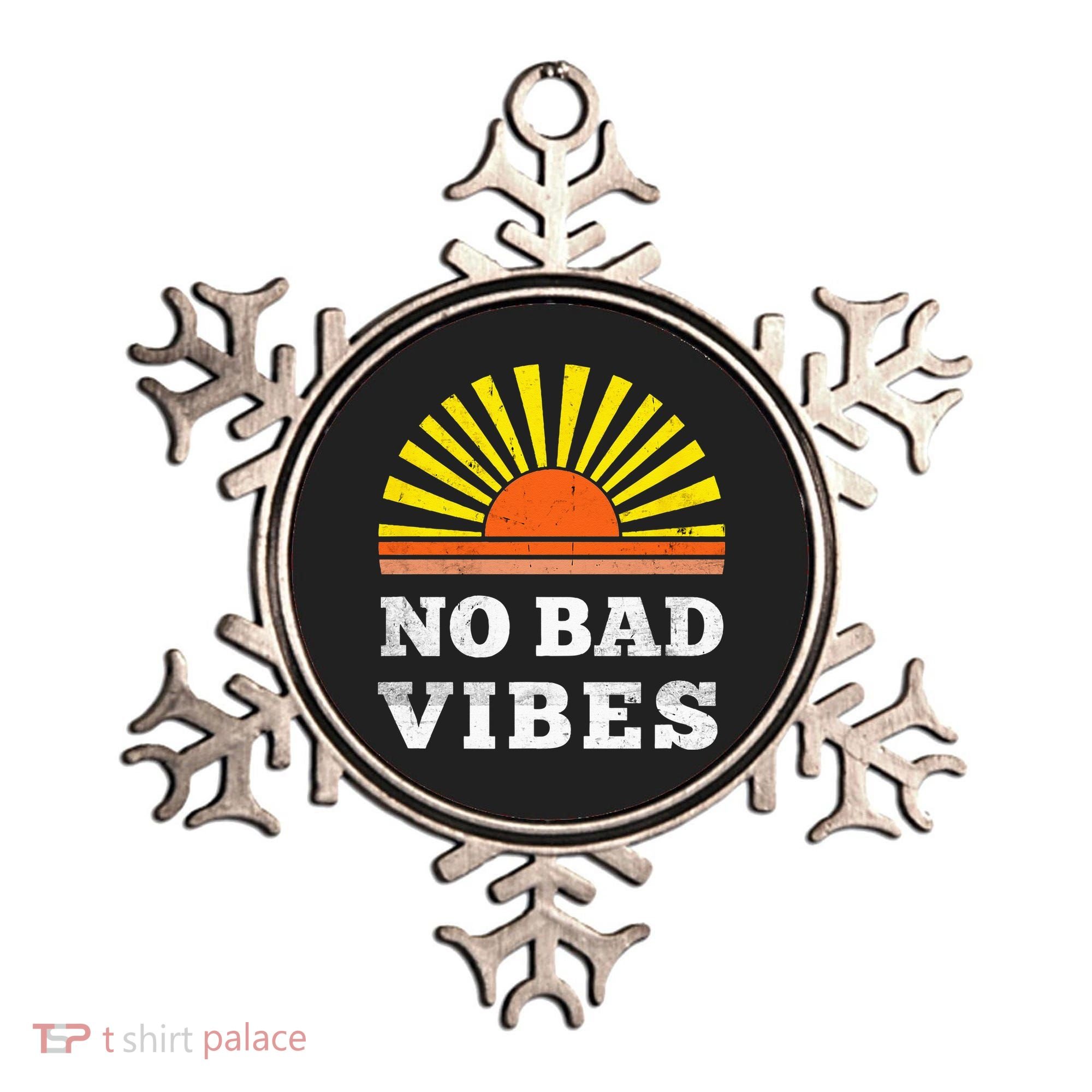 No Bad Vibes Retro Summer Sunset Think Positive Wellbeing Ornament