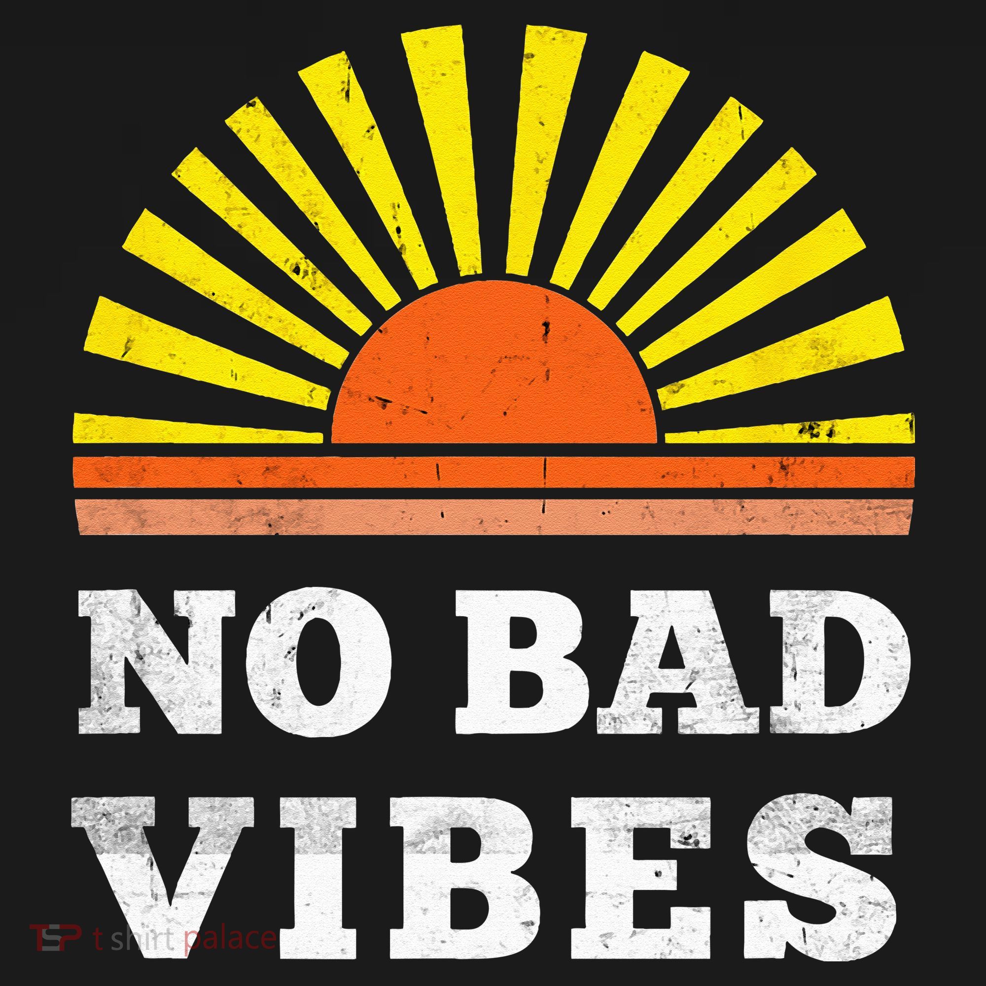 No Bad Vibes Retro Summer Sunset Think Positive Wellbeing Women's Tank Top