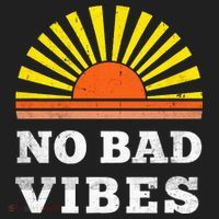 No Bad Vibes Retro Summer Sunset Think Positive Wellbeing Hat thumb 2