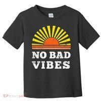 No Bad Vibes Retro Summer Sunset Think Positive Wellbeing Toddler T-Shirt thumb 0