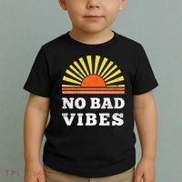 No Bad Vibes Retro Summer Sunset Think Positive Wellbeing Toddler T-Shirt thumb 2