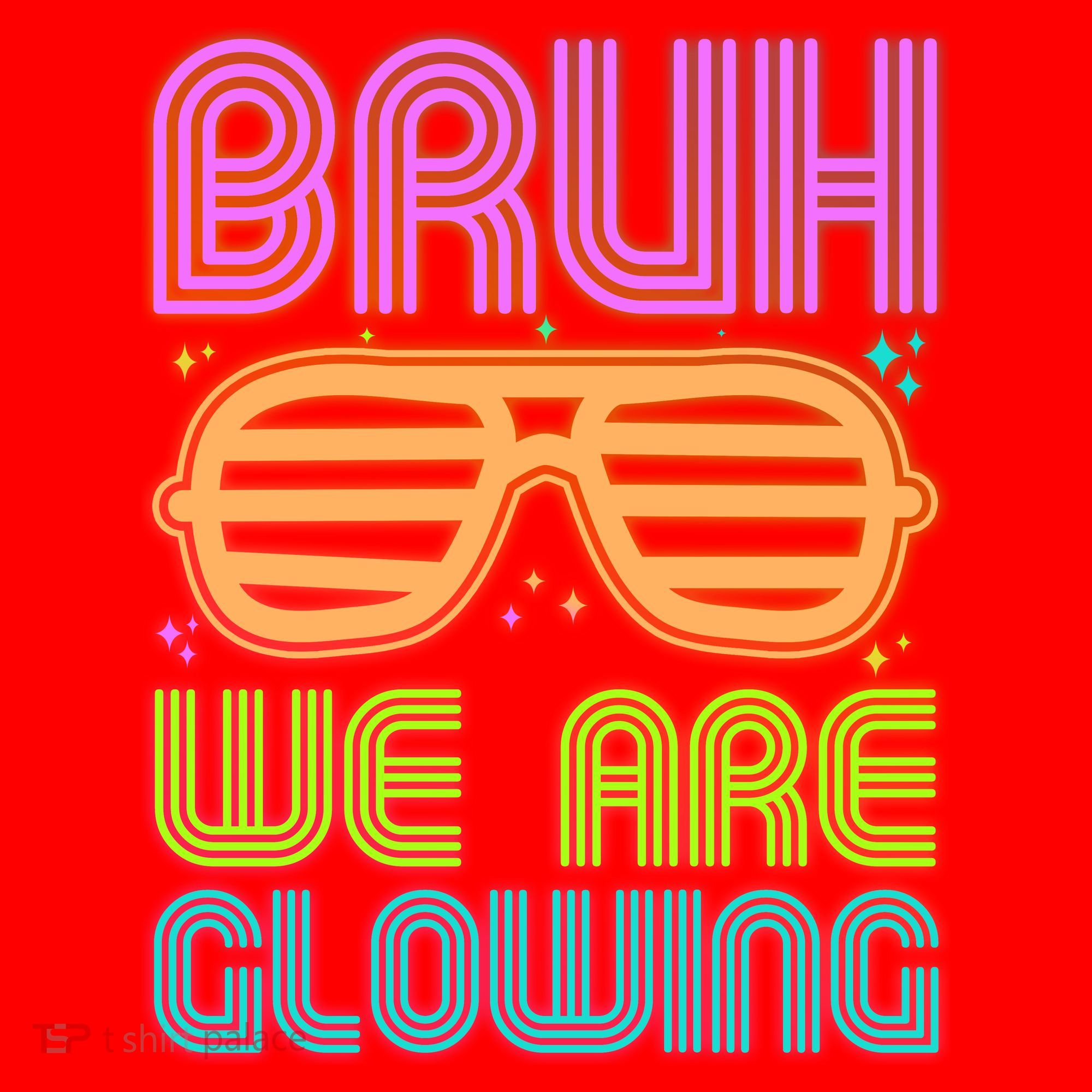 Neon Bruh We Are Glowing Santa Hat