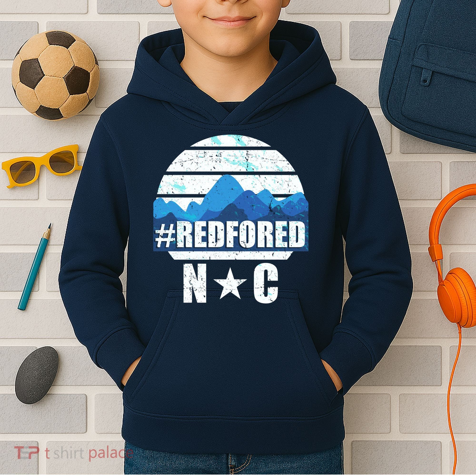 NC Red For Ed North Carolina Mountains Kids Hoodie