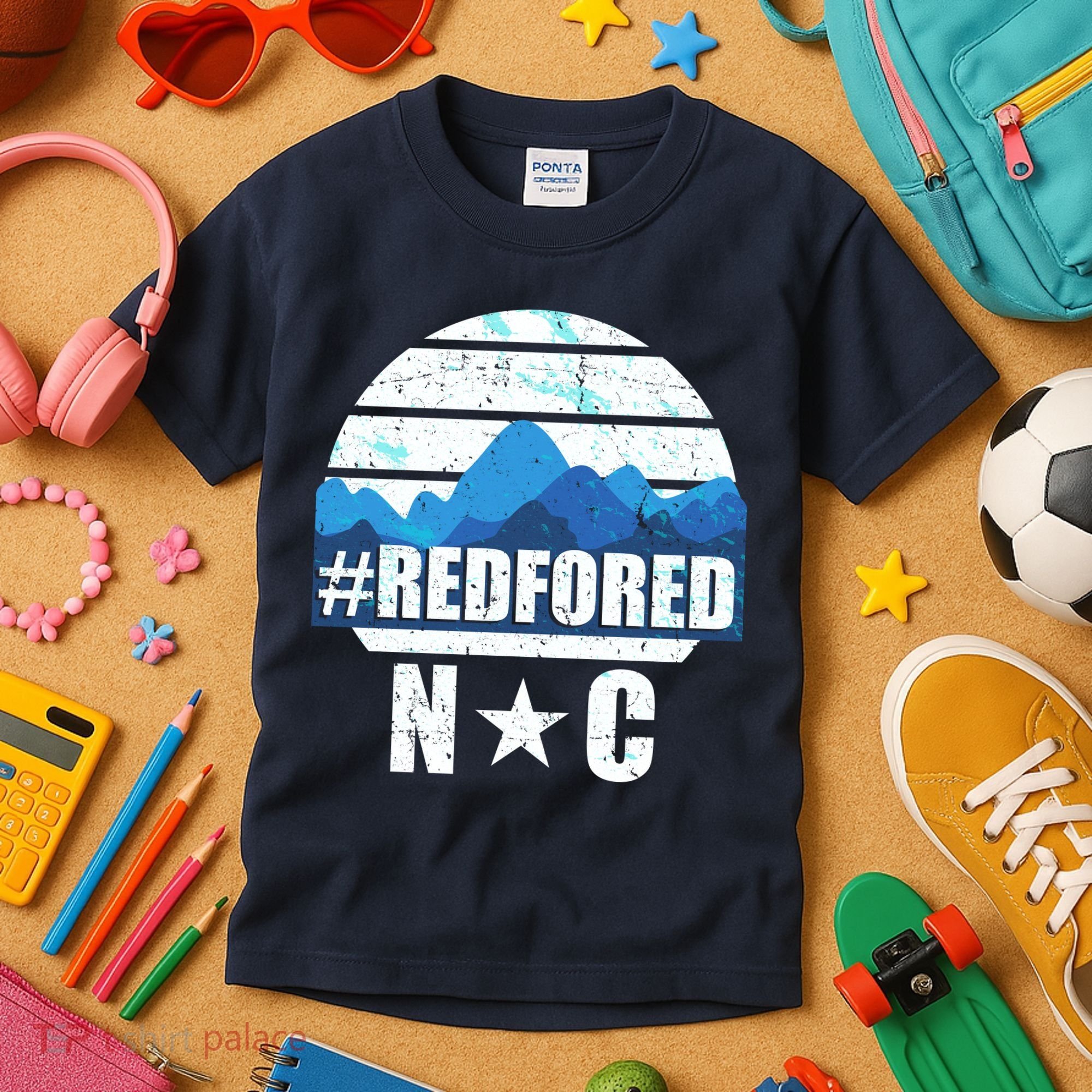 NC Red For Ed North Carolina Mountains Kids T-Shirt