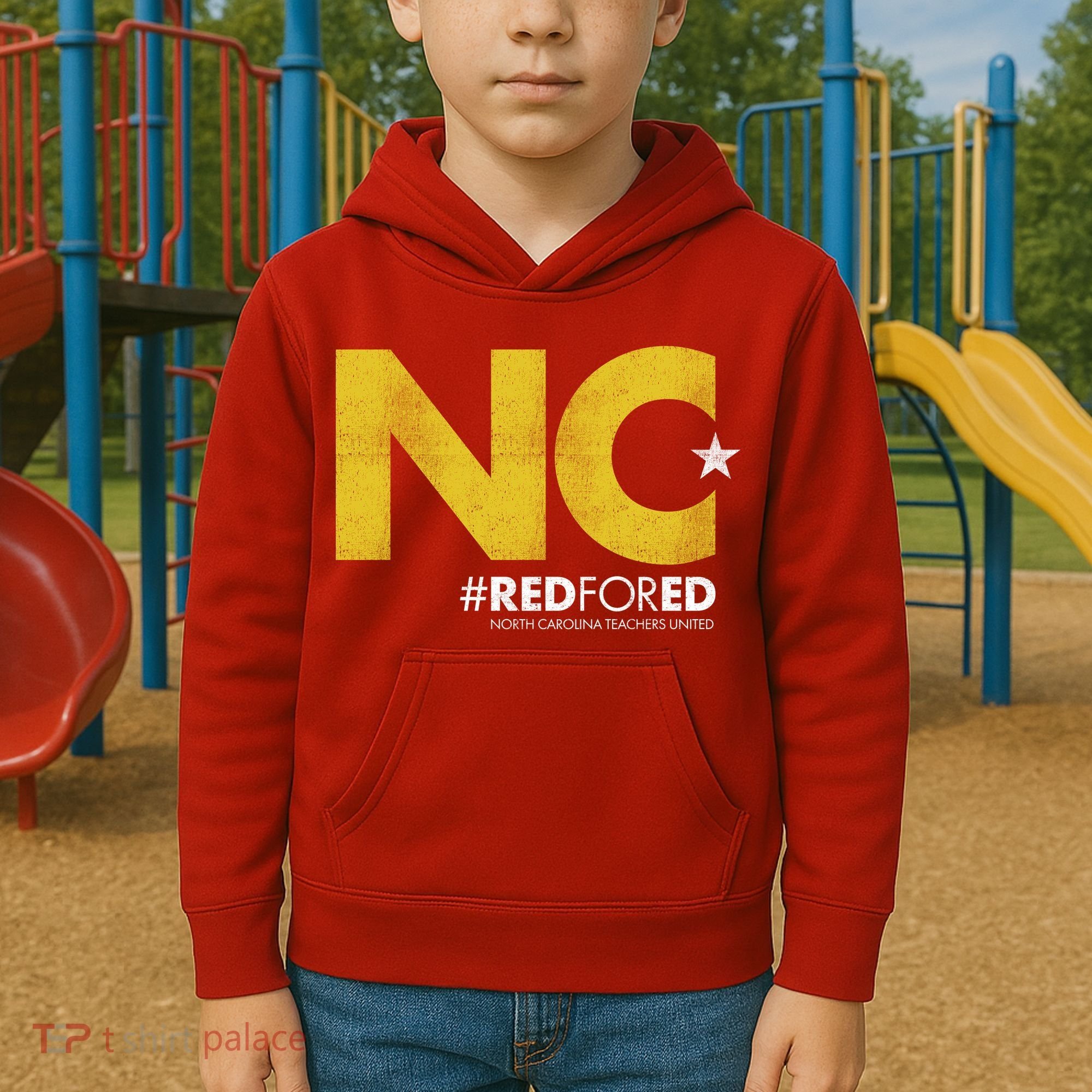 NC Star Red For Ed North Carolina Kids Hoodie