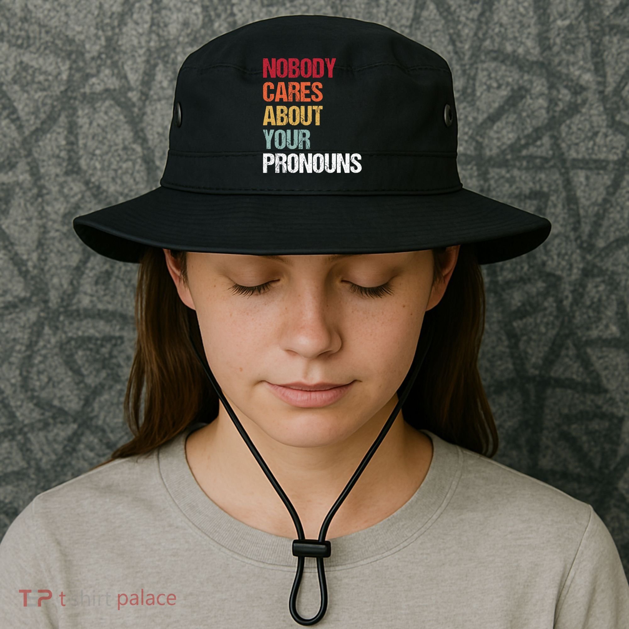 Nobody Cares About Your Pronouns Bucket Hat