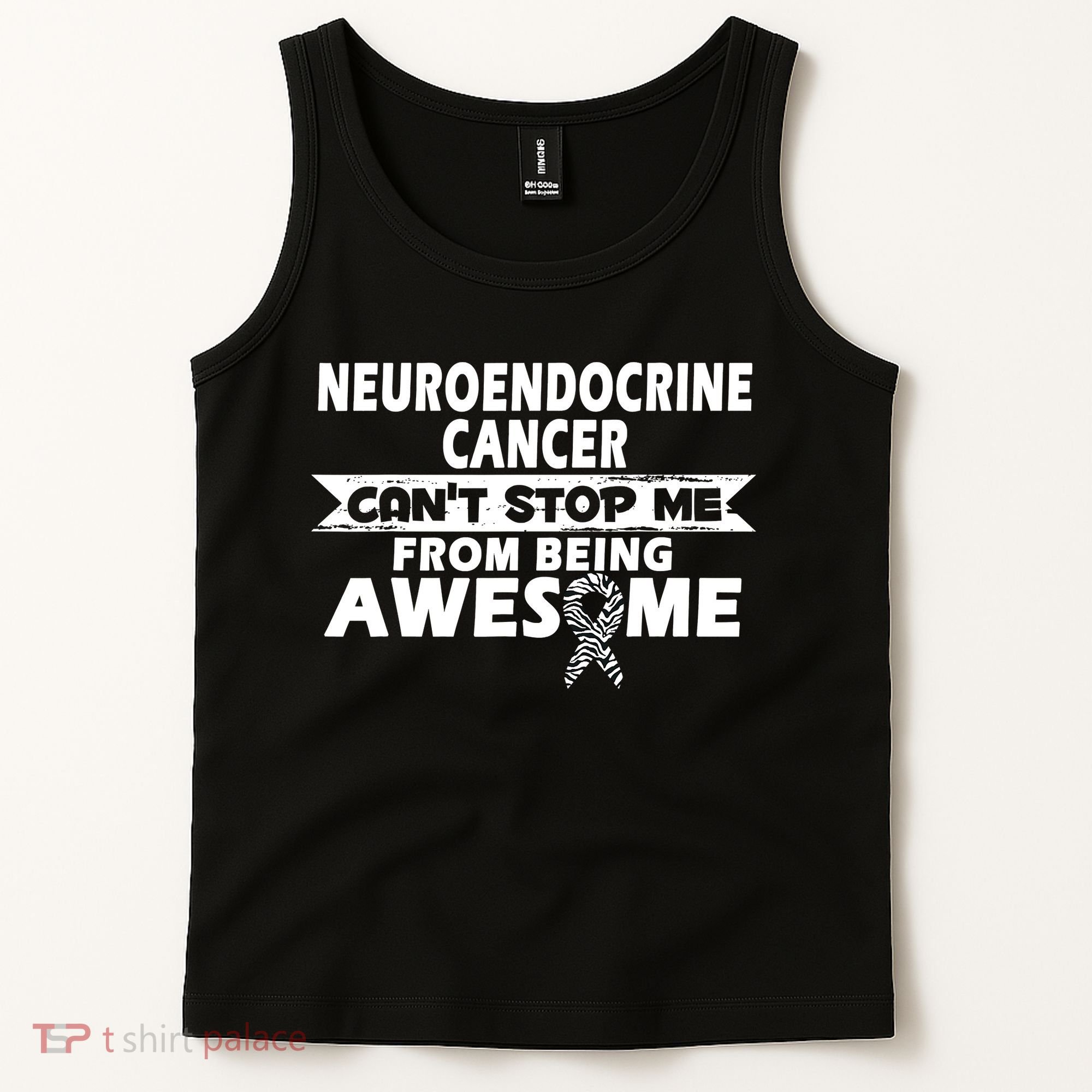 Neuroendocrine Cancer Awareness With Zebra Ribbon Tank Top