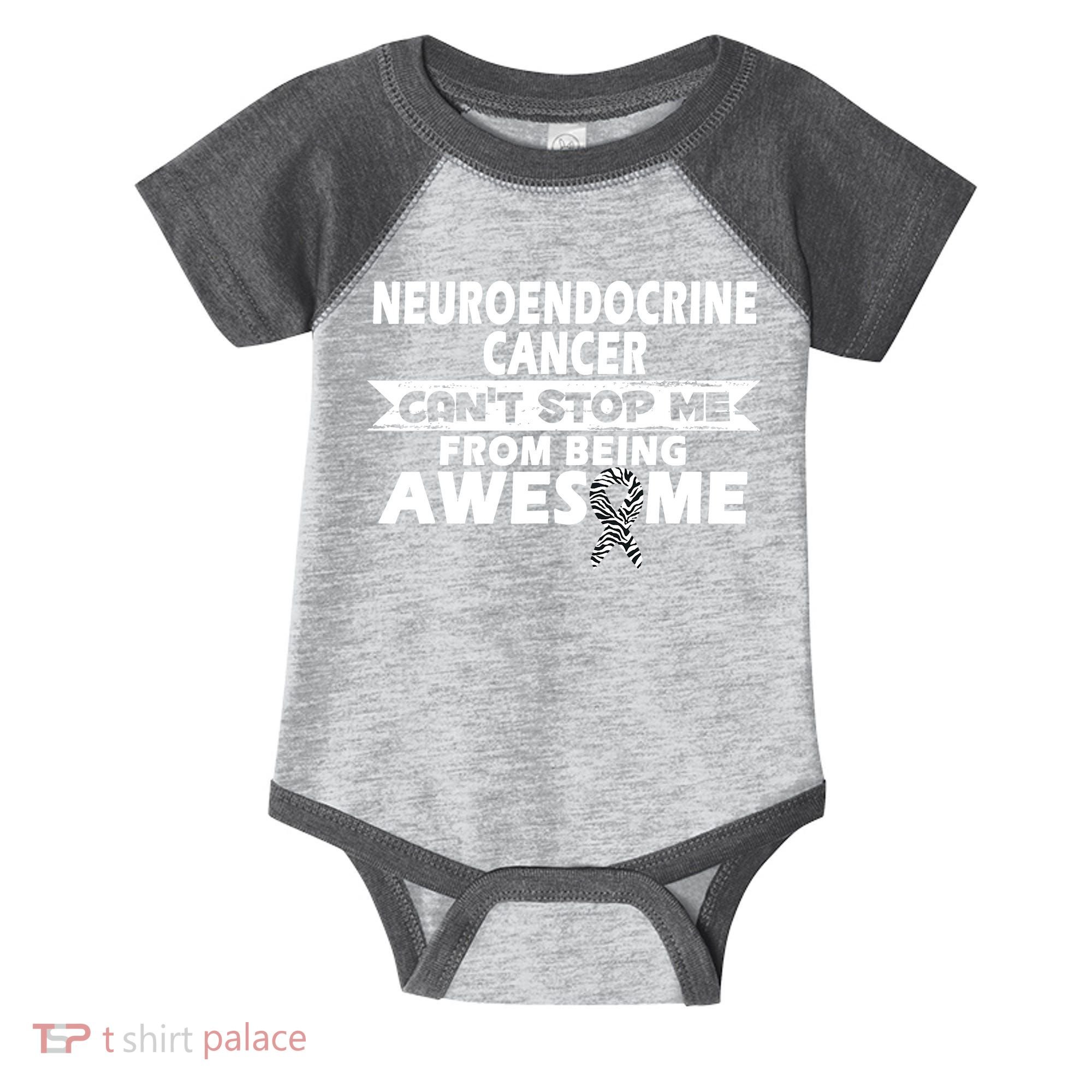 Neuroendocrine Cancer Awareness With Zebra Ribbon Infant Baby Jersey Bodysuit