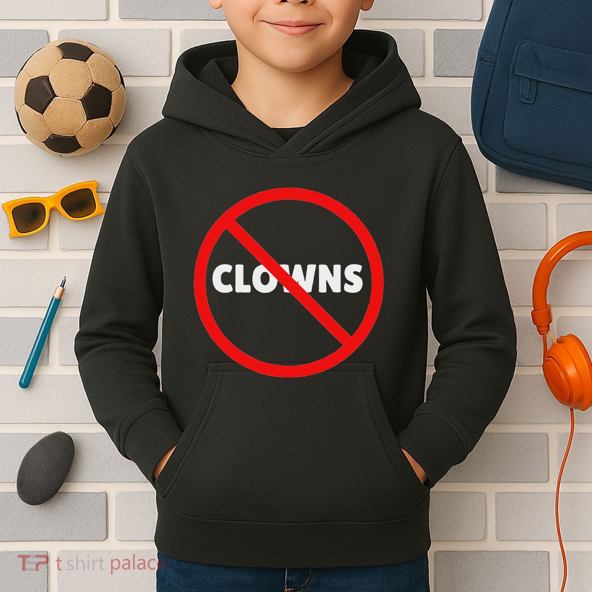 No Clowns Allowed Kids Hoodie