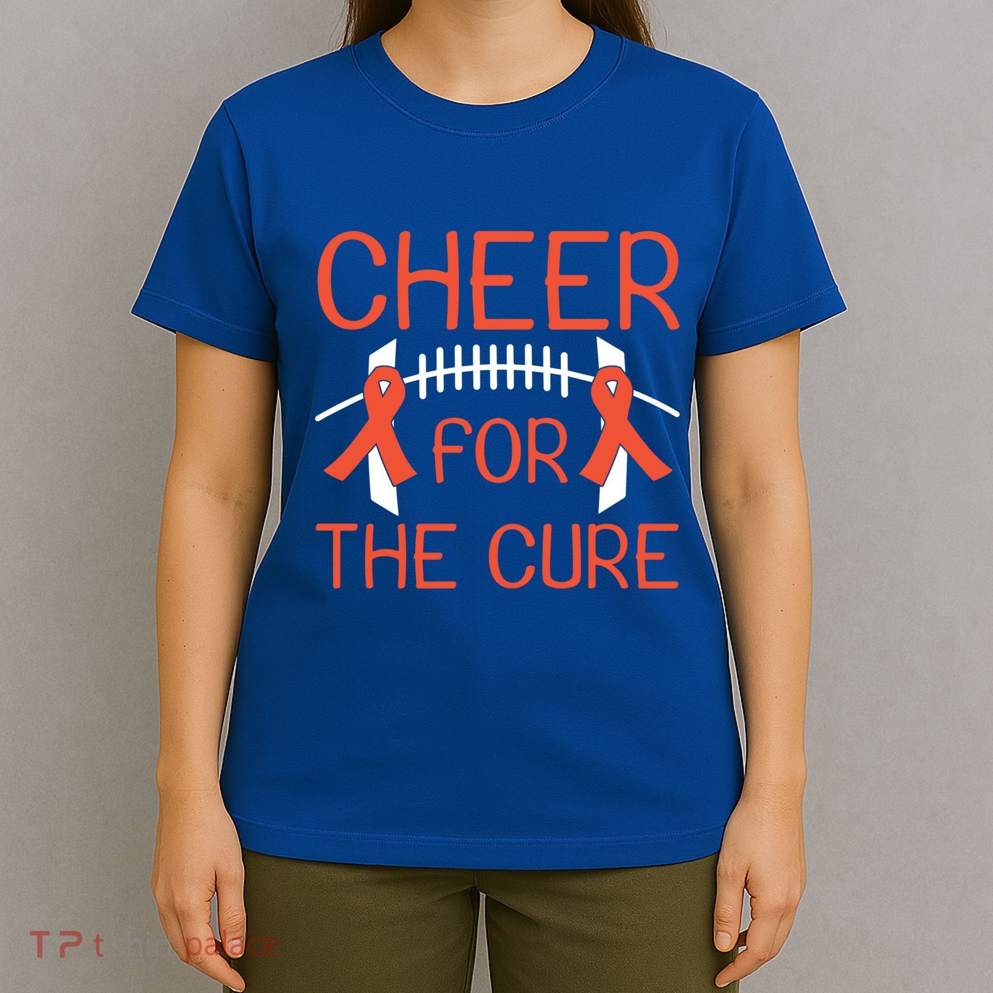 Ney Cancer Awareness Cheer For The Cure Football Gift Funny Gift T-Shirt
