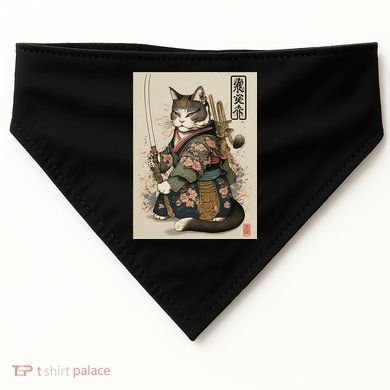 Ninja Cat Anime Style Samurai Cat USA-Made Doggie Bandana