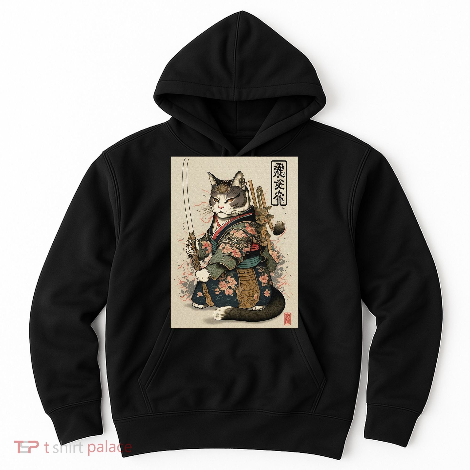 Ninja Cat Anime Style Samurai Cat Hoodie