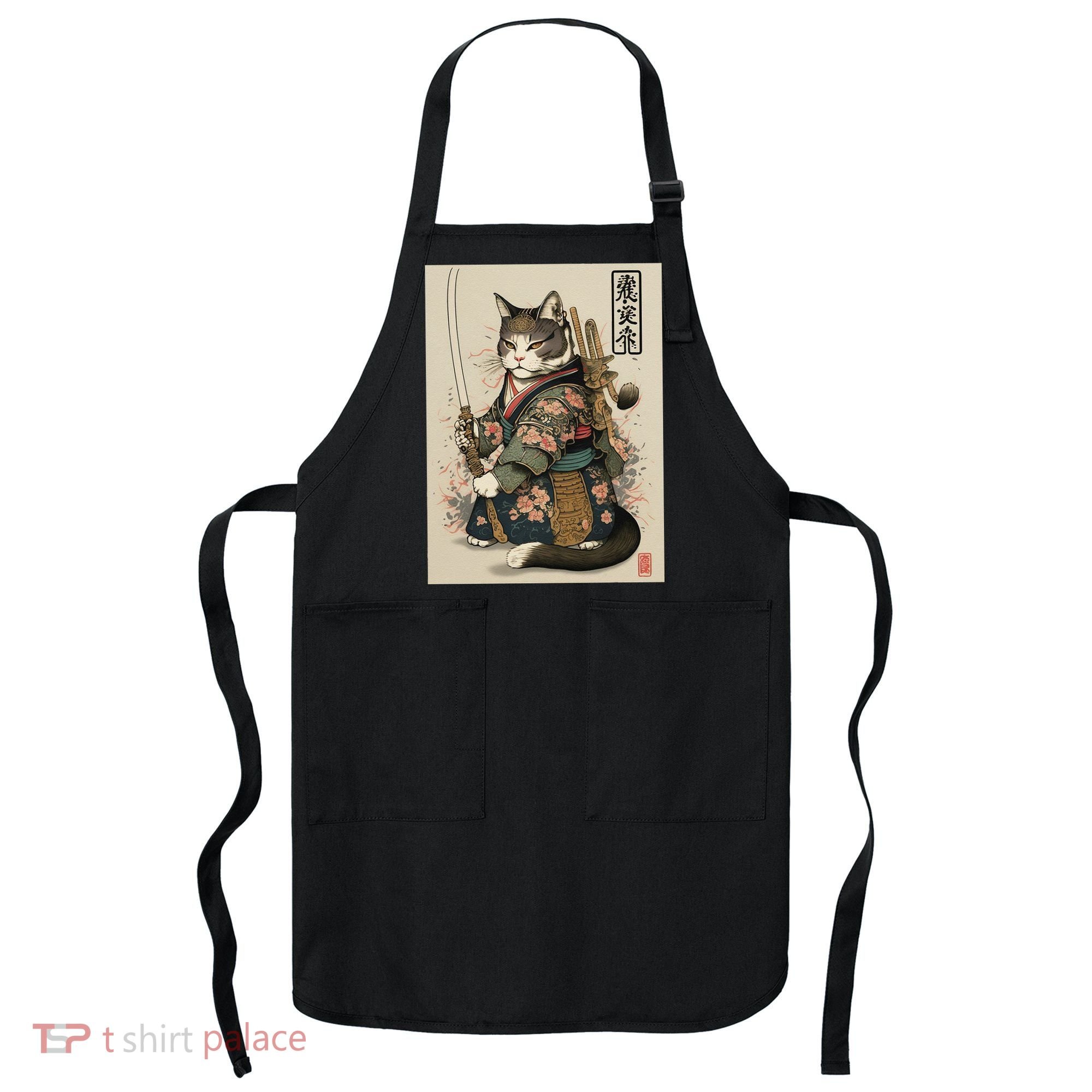 Ninja Cat Anime Style Samurai Cat Apron