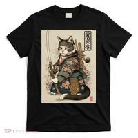 Ninja Cat Anime Style Samurai Cat T-Shirt thumb 0