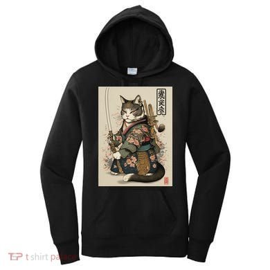 Ninja Cat Anime Style Samurai Cat Women's Hoodie