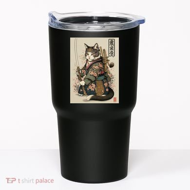 Ninja Cat Anime Style Samurai Cat Tumbler