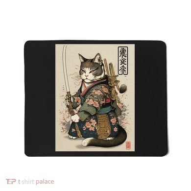 Ninja Cat Anime Style Samurai Cat Mousepad