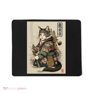 Ninja Cat Anime Style Samurai Cat Mousepad