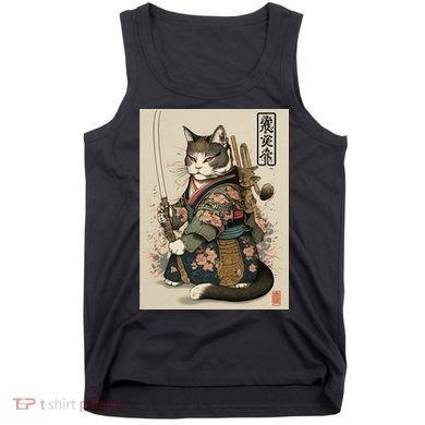 Ninja Cat Anime Style Samurai Cat Tank Top