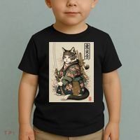 Ninja Cat Anime Style Samurai Cat Toddler T-Shirt thumb 2