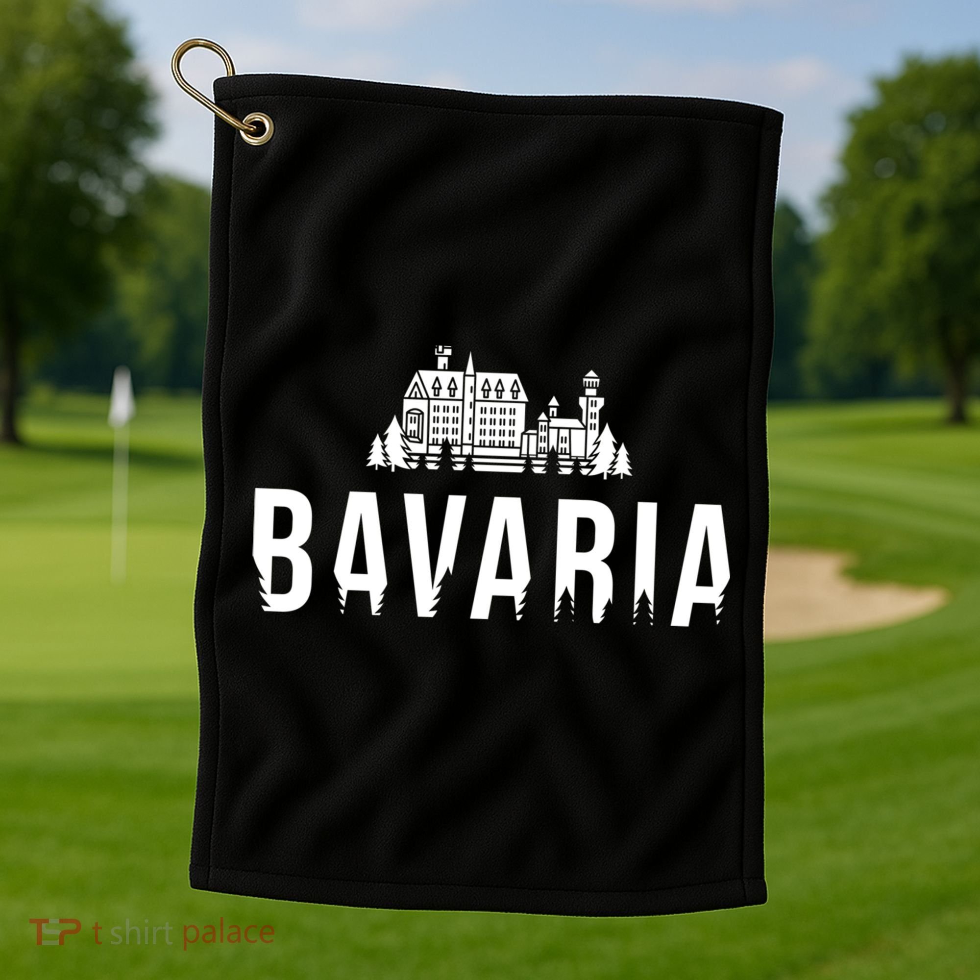 Neuschwanstein Castle And Forest Gift Bavaria Germany Souvenir Gift Golf Towel
