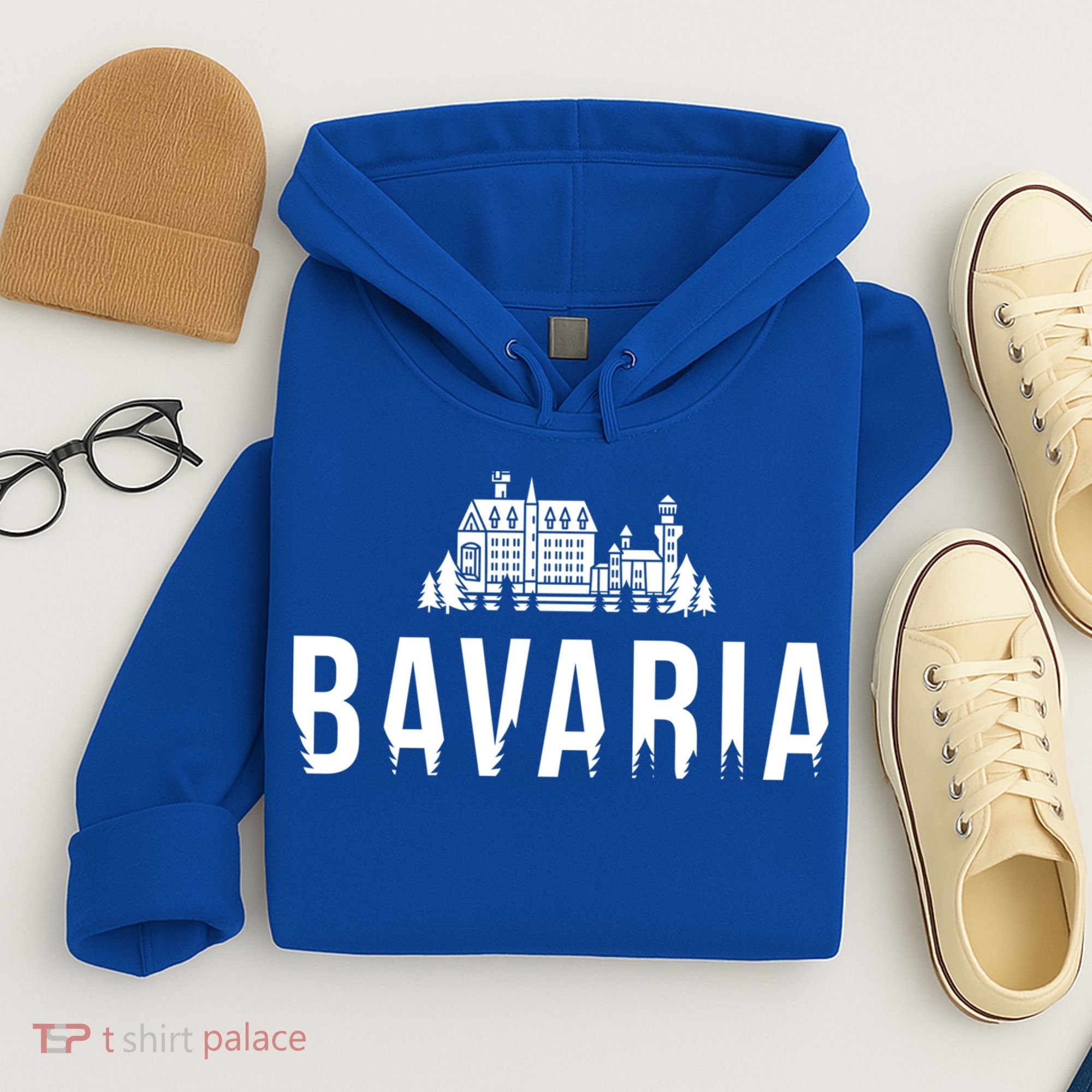 Neuschwanstein Castle And Forest Gift Bavaria Germany Souvenir Gift Hoodie