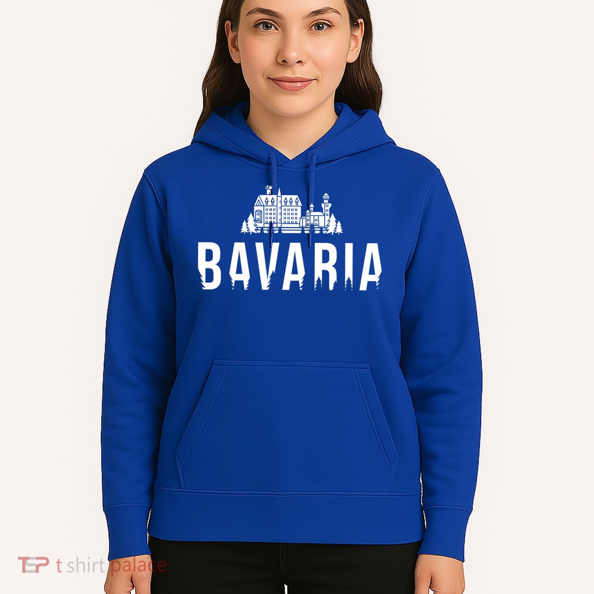Neuschwanstein Castle And Forest Gift Bavaria Germany Souvenir Gift Hoodie