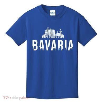 Neuschwanstein Castle And Forest Gift Bavaria Germany Souvenir Gift Kids T-Shirt