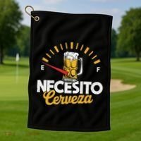 Necesito Cerveza Beer Lover Golf Towel thumb 1