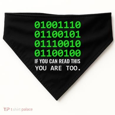 Nerd Computer Binary Code For Developer Geeks & Admins USA-Made Doggie Bandana