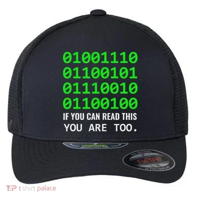 Nerd Computer Binary Code For Developer Geeks & Admins Flexfit Unipanel Trucker Cap