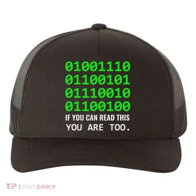 Nerd Computer Binary Code For Developer Geeks & Admins Yupoong Adult 5-Panel Trucker Hat