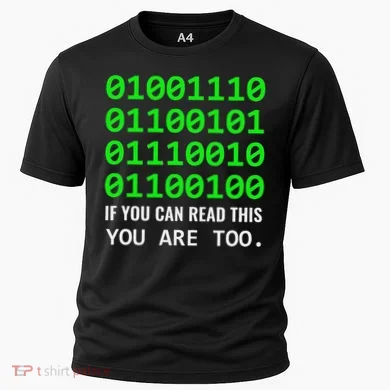 Nerd Computer Binary Code For Developer Geeks & Admins Cooling Performance Crew T-Shirt