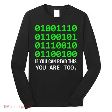 Nerd Computer Binary Code For Developer Geeks & Admins Long Sleeve Shirt
