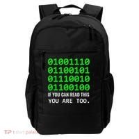 Nerd Computer Binary Code For Developer Geeks & Admins Backpack thumb 0