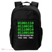 Nerd Computer Binary Code For Developer Geeks & Admins Backpack thumb 0