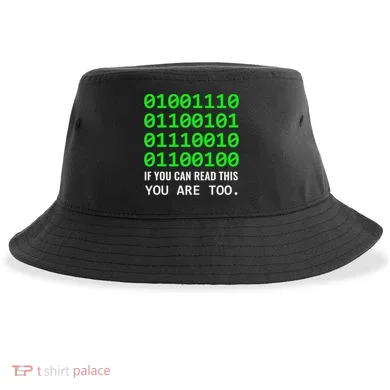 Nerd Computer Binary Code For Developer Geeks & Admins Sustainable Bucket Hat