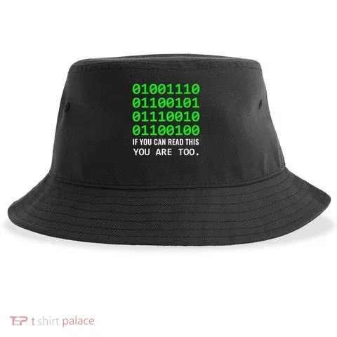 Nerd Computer Binary Code For Developer Geeks & Admins Sustainable Bucket Hat in the selected color