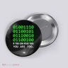 Nerd Computer Binary Code For Developer Geeks & Admins Button