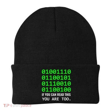 Nerd Computer Binary Code For Developer Geeks & Admins Beanie