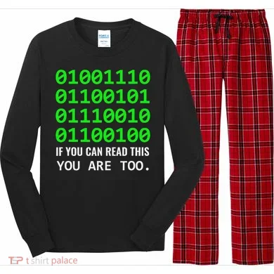 Nerd Computer Binary Code For Developer Geeks & Admins Long Sleeve Pajama Set