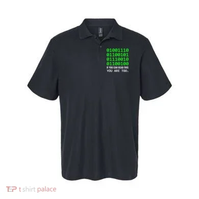 Nerd Computer Binary Code For Developer Geeks & Admins Polo