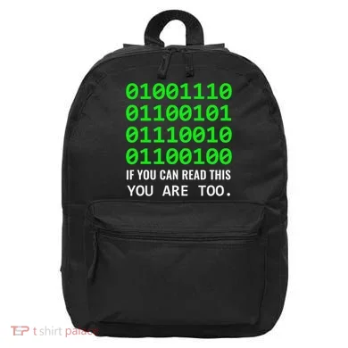 Nerd Computer Binary Code For Developer Geeks & Admins 16 in Basic Backpack