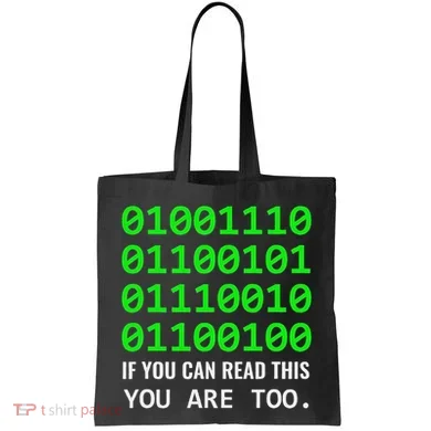 Nerd Computer Binary Code For Developer Geeks & Admins Tote Bag