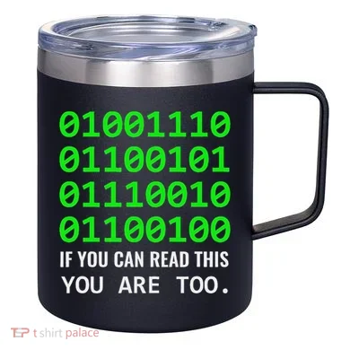 Nerd Computer Binary Code For Developer Geeks & Admins 12oz Stainless Steel Coffee Mug