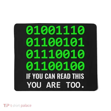 Nerd Computer Binary Code For Developer Geeks & Admins Mousepad