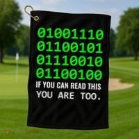 Nerd Computer Binary Code For Developer Geeks & Admins Golf Towel thumb 1