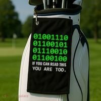 Nerd Computer Binary Code For Developer Geeks & Admins Golf Towel thumb 2