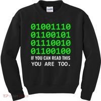 Nerd Computer Binary Code For Developer Geeks & Admins Kids Sweatshirt thumb 0