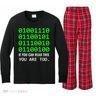 Nerd Computer Binary Code For Developer Geeks & Admins Kids Long Sleeve Plaid Pajama Set